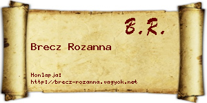 Brecz Rozanna névjegykártya